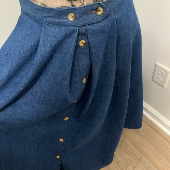 Vintage Denim Maxi Skirt - Vintage 11-12 - FITS LIKE 6/8 - Picture 6 of 14